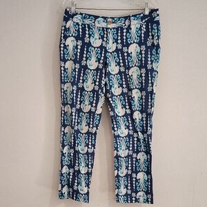 Lilly Pulitzer Blue and Aqua Printed Pants